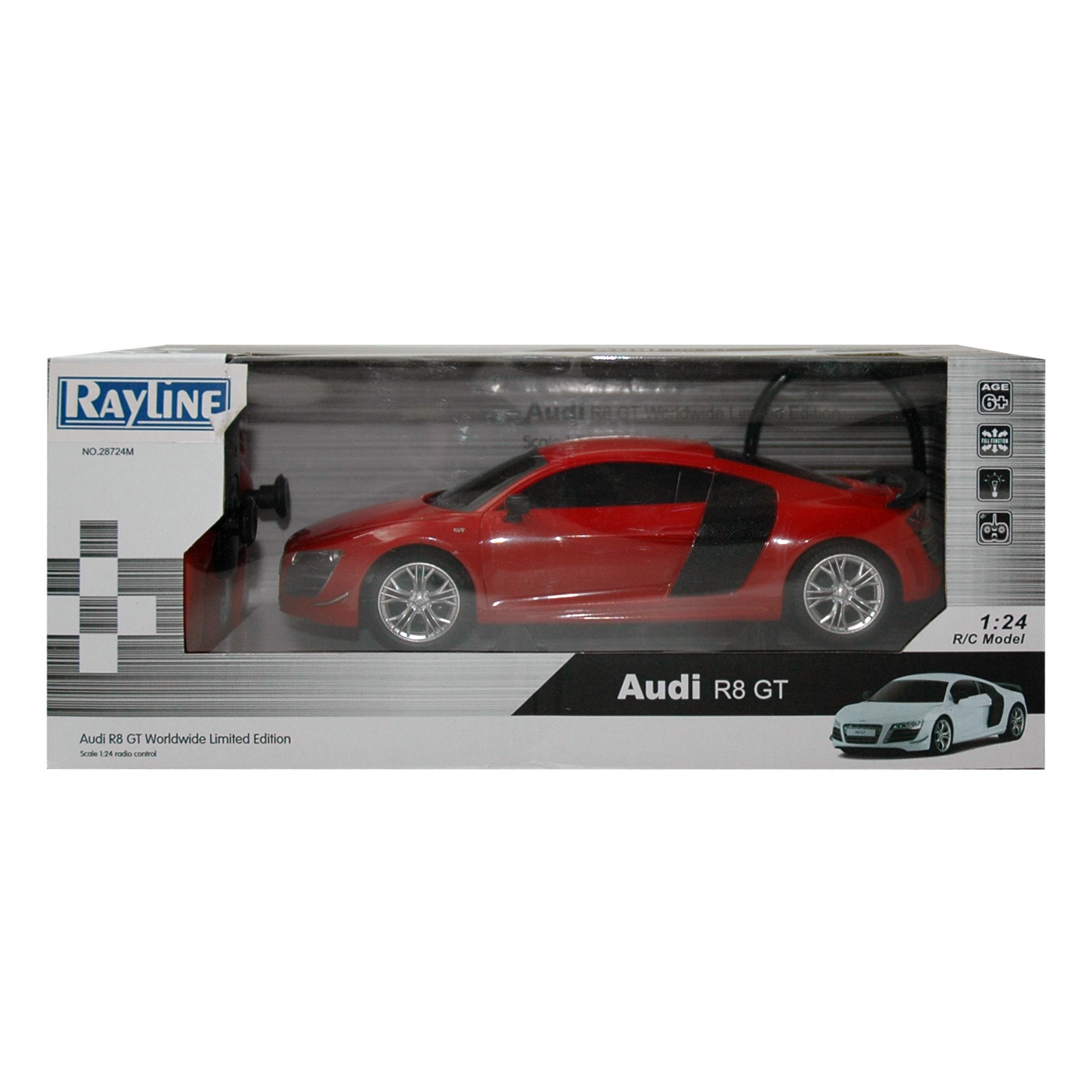 Audi R8 GT, Voiture Telecommandee, RC , 1:24, 2,4 Ghz Race 6+ Rouge cadeau
